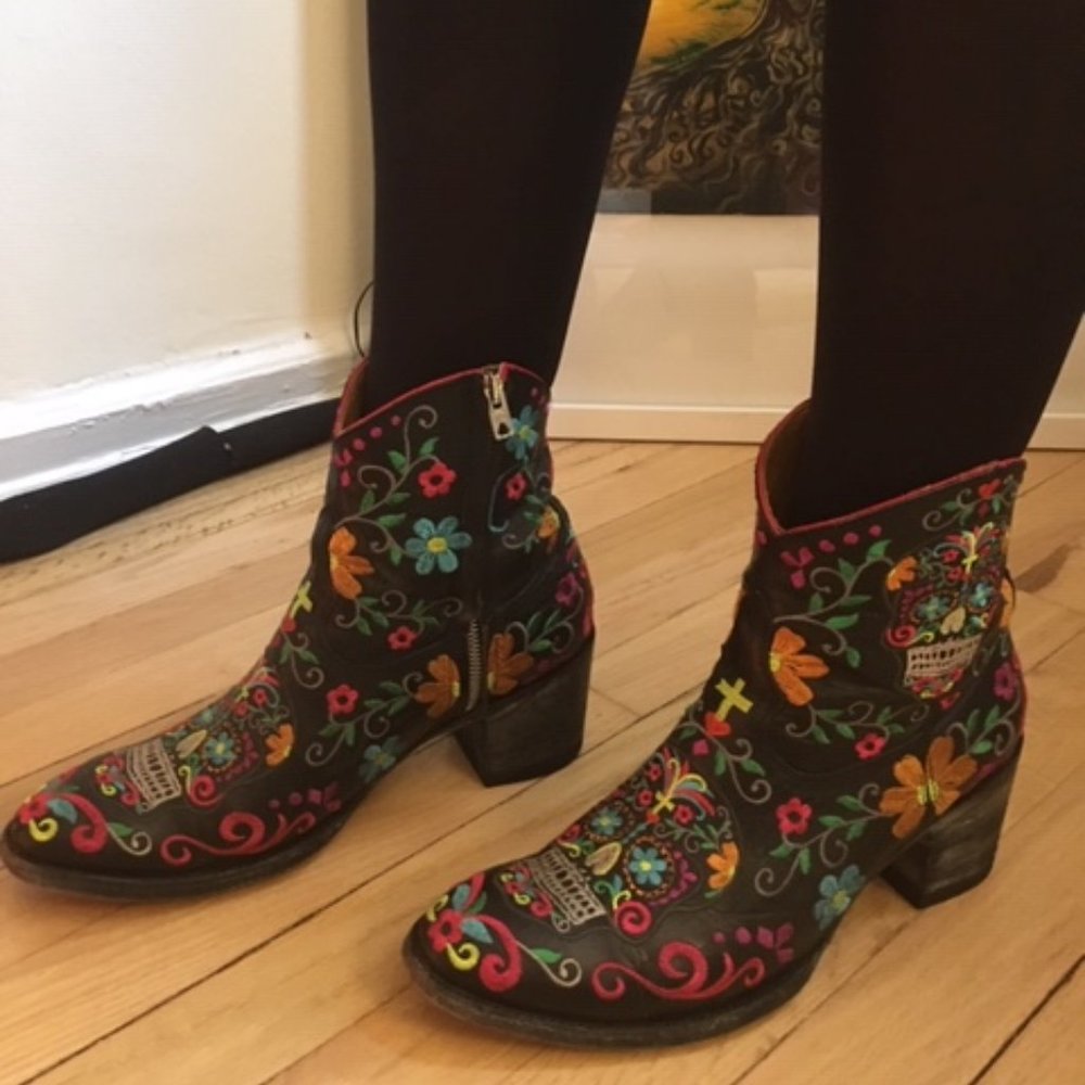 Original Old Gringo Klakzipper 7" Cowboy Boots Size 9.5 US